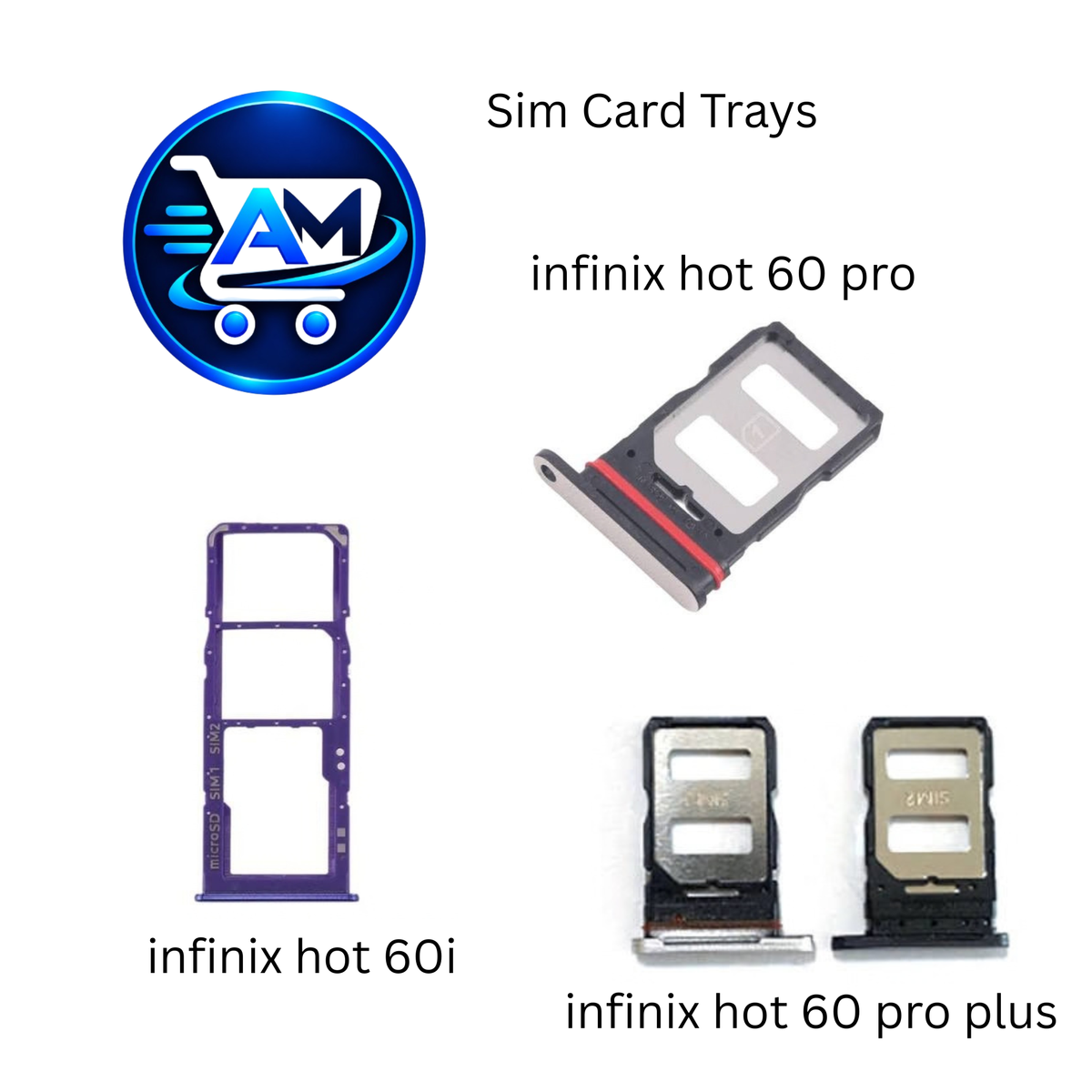 Infinix Hot 60i Hot 60 Pro Hot 60 Pro Plus SIM Card Trays